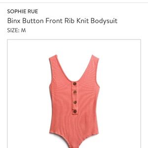 Sophie Rue Binx Button Front Rib Knit Bodysuit